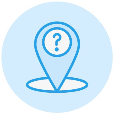 Konum Sorusu Vektör Simgesi Tasarım İllüstrasyonu