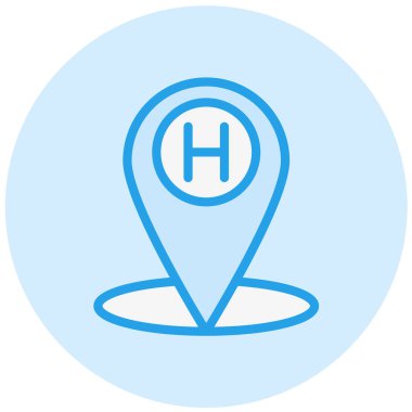 Hastane konumu Vektör Simgesi Tasarım İllüstrasyonu