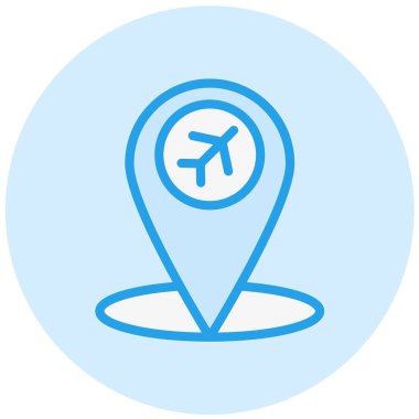 Havaalanı konumu Vektör Simgesi Tasarım İllüstrasyonu