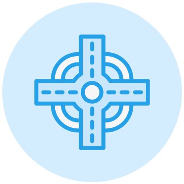 Yol Kesişimi Vektör Simgesi Tasarım İllüstrasyonu