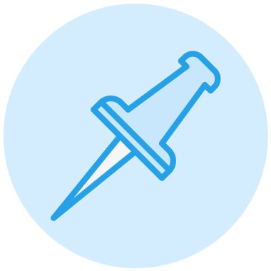 Pushpin Vektör Simgesi Tasarım İllüstrasyonu