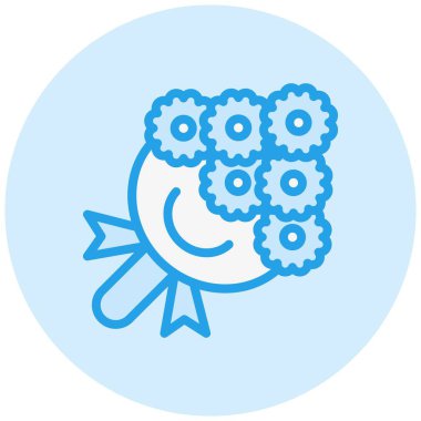 Buket Vektör Simgesi Tasarımı Çizimi