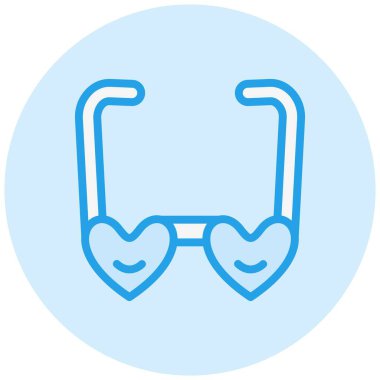 Gözlük Vektörü Simgesi Tasarım Çizimi