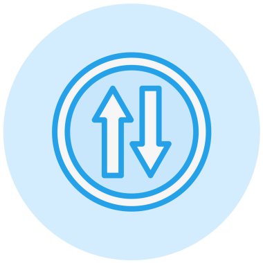 İki Yönlü Vektör Simgesi Tasarım İllüstrasyonu