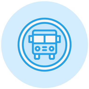 Otobüs Durağı Vektör Simgesi Tasarım İllüstrasyonu