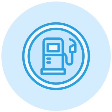 Benzin İstasyonu Vektör Simgesi Tasarım İllüstrasyonu