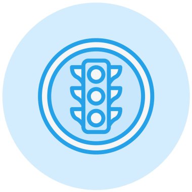 Trafik Işığı Vektör Simgesi Tasarım İllüstrasyonu