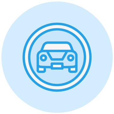 Araba Trafik Vektörü Simgesi Tasarım Çizimi