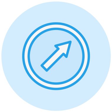 Üst Sağ Vektör Simgesi Tasarım İllüstrasyonu