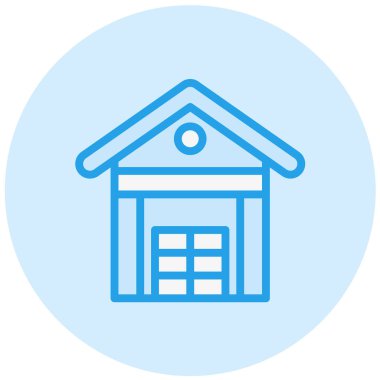 Depo Vektörü Simgesi Tasarım İllüstrasyonu