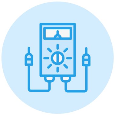 Voltmetre Vektör Simgesi Tasarım İllüstrasyonu