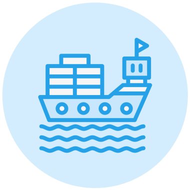 Kargo gemisi Vektör Simgesi Tasarım İllüstrasyonu