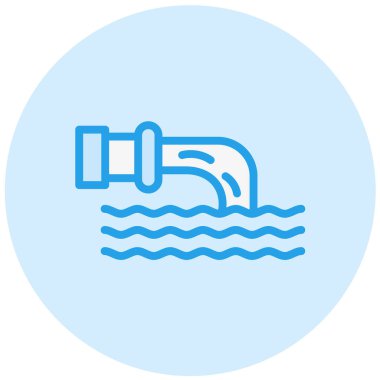 Atık Su Vektörü Simgesi Tasarım Çizimi