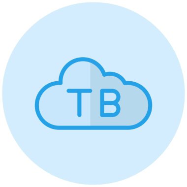 Tb Bulut Vektörü Simgesi Tasarım İllüstrasyonu