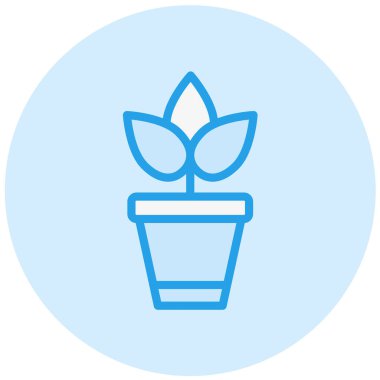 Bitki Vektörü Simgesi Tasarım İllüstrasyonu