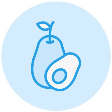 Avokado Vektör Simgesi Tasarım İllüstrasyonu