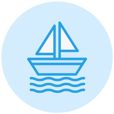 Tekne Vektörü Simgesi Tasarım Çizimi