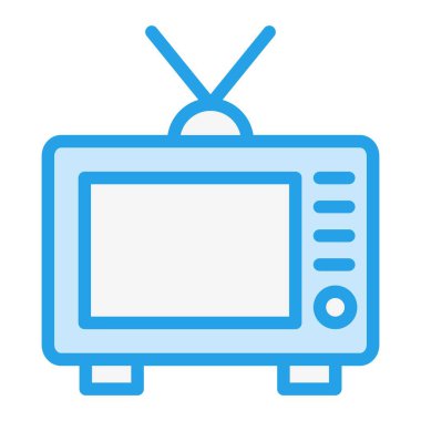 Televizyon Vektörü Simgesi Tasarım İllüstrasyonu