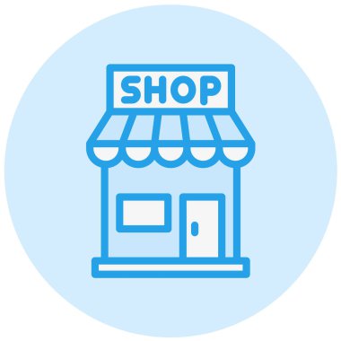 Dükkan Vektörü Simgesi Tasarım İllüstrasyonu