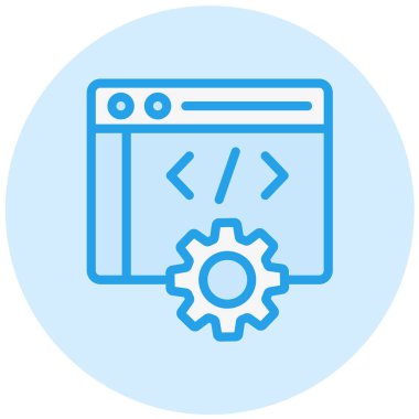 Web Geliştirme Vektörü Simgesi Tasarım İllüstrasyonu