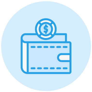 Cüzdan Vektörü Simgesi Tasarım İllüstrasyonu