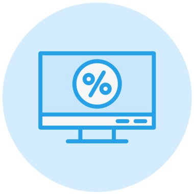 Yüzde Vektör Simgesi Tasarım İllüstrasyonu