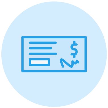 Banka çeki Vektör Simgesi Tasarım İllüstrasyonu