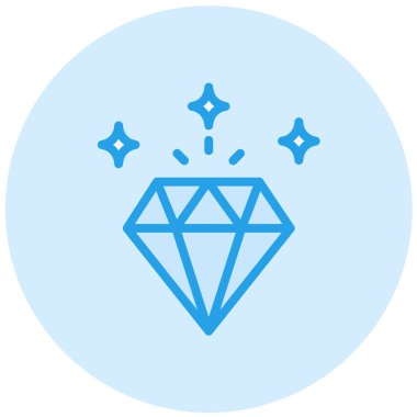 Elmas Vektörü Simgesi Tasarım İllüstrasyonu