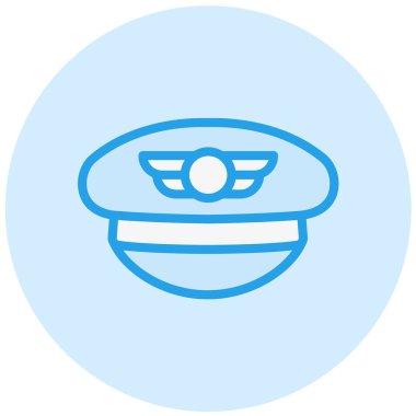 Pilot şapka Vektör Simgesi Tasarım İllüstrasyonu