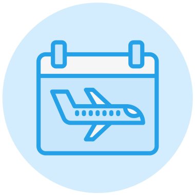 Uçuş takvimi Vektör Simgesi Tasarım İllüstrasyonu