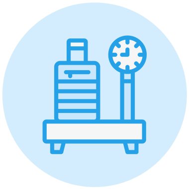 Bagaj Ölçekli Vektör Simgesi Tasarım İllüstrasyonu