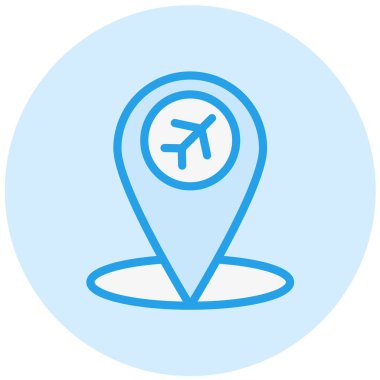 Havaalanı konumu Vektör Simgesi Tasarım İllüstrasyonu