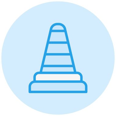 Trafik Konisi Vektör Simgesi Tasarım İllüstrasyonu