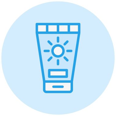 Güneş kremi Vektörü Simgesi Tasarımı Çizimi