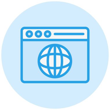 Web tarayıcı Vektör Simgesi Tasarım İllüstrasyonu