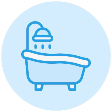 Küvet Vektörü Simge Tasarımı Çizimi