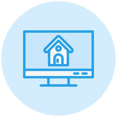 Çevrimiçi Ev Vektörü Simgesi Tasarım İllüstrasyonu