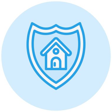 Ev Koruma Vektörü Simgesi Tasarım İllüstrasyonu