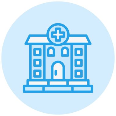 Hastane Vektör Simgesi Tasarım İllüstrasyonu