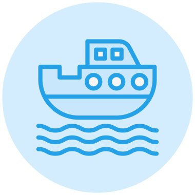 Tekne Vektörü Simgesi Tasarım Çizimi