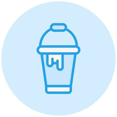 Boya Kovası Vektör Simgesi Tasarım Çizimi