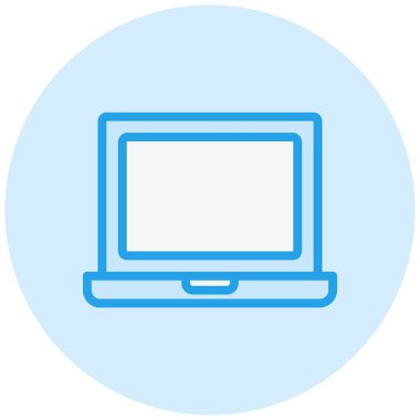Laptop Vektör Simgesi Tasarım Çizimi