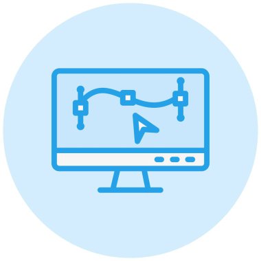 Monitör Vektör Simgesi Tasarım İllüstrasyonu