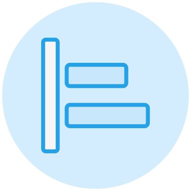 Sol Hizalama Vektörü Simgesi Tasarım İllüstrasyonu