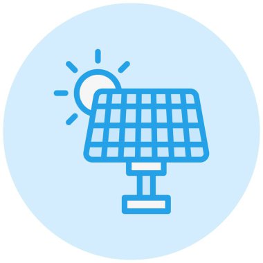 Güneş Paneli Vektör Simgesi Tasarım İllüstrasyonu