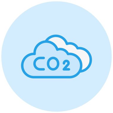 CO2 Bulut Vektörü Simge Tasarımı Çizimi