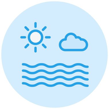 Deniz Vektörü Simgesi Tasarım İllüstrasyonu