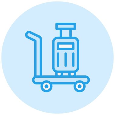 Bagaj Vektörü Simgesi Tasarım İllüstrasyonu