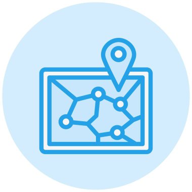 Demiryolu haritası Vektör Simgesi Tasarım İllüstrasyonu