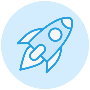 Roket Vektör Simgesi Tasarım Çizimi